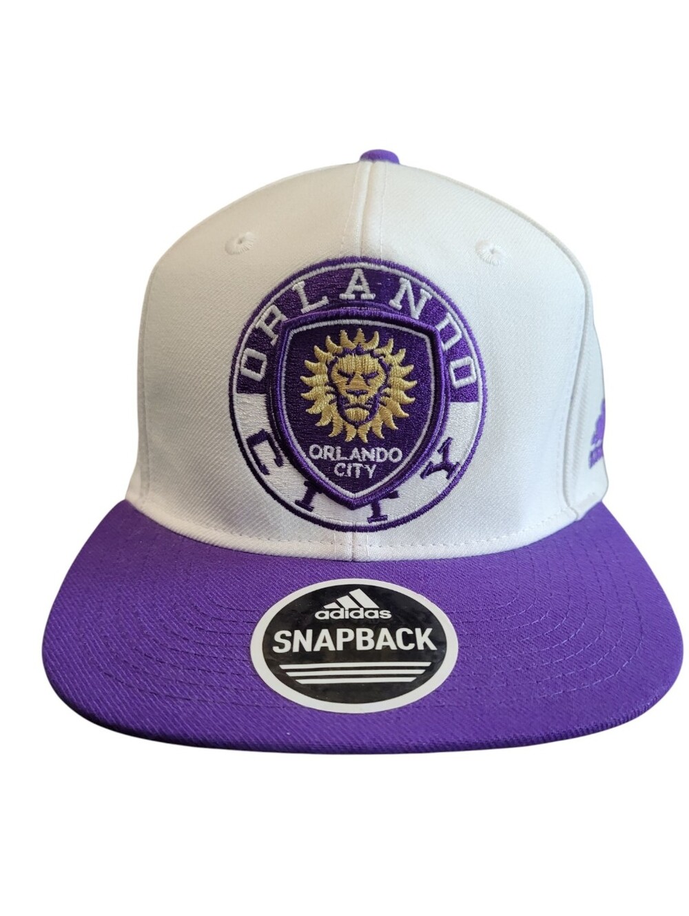 Adidas Orlando City SC Snapback Hat MLS Soccer Cap White Purple NWOT